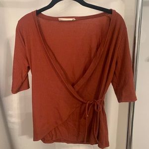 Burnt orange tie top